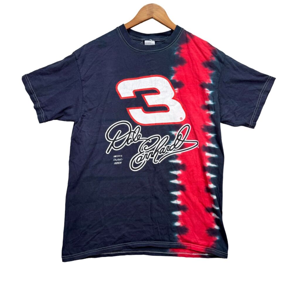 Vintage NASCAR Competitors View Dale Earnhardt 3 Car Racing Tie-Dye T Shirt L